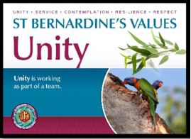 St Bernardine's value Unity