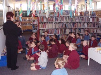 Students in the library